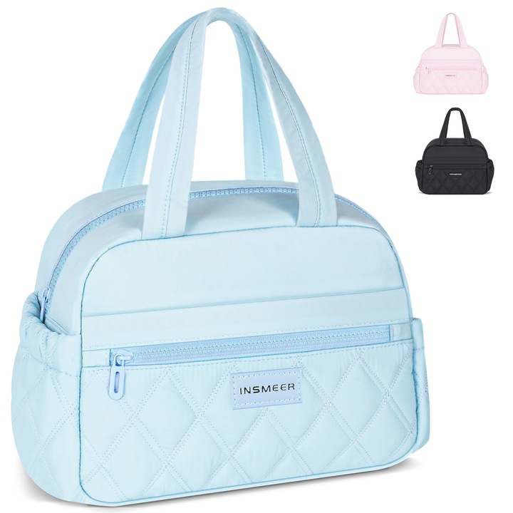 Geanta frigorifica pentru pranz INSMEER-11.5 L, geanta termica impermeabila pentru pranz, usoara si etansa, curea de umar reglabila, pentru sala, serviciu, iesiri, plaja - Unisex Premium (albastra)