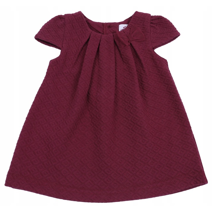 Rochita Bebe Fete Primark Early Days, Visinie Burgundy, Model in Relief, Fundita Decorativa, Marime 0-3 Luni 62 cm