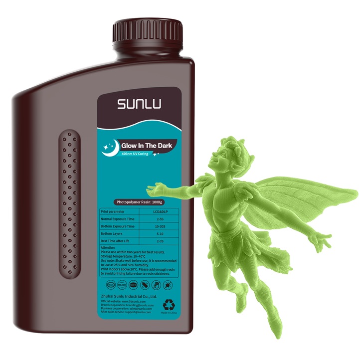 Rasina 3D, Sunlu Glow In The Dark, 1kg, Verde, pentru imprimanta 3D