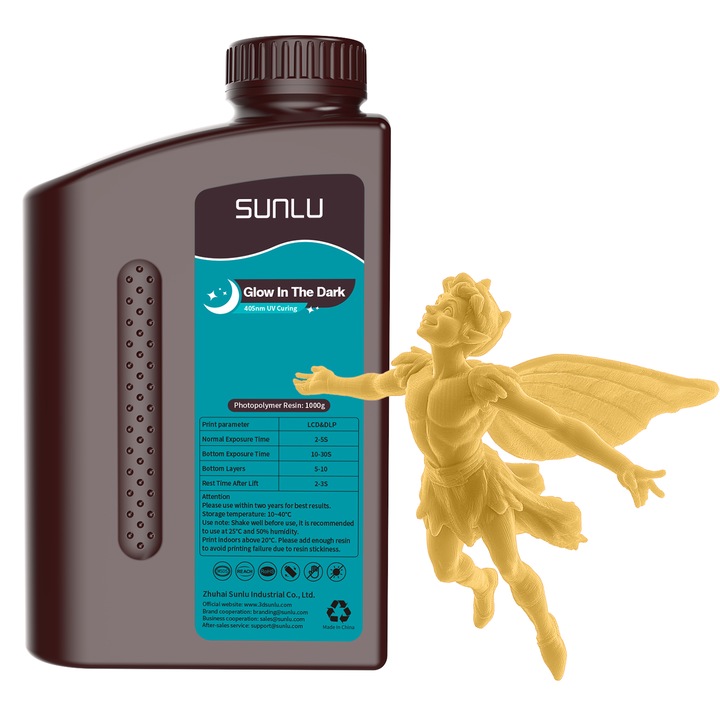 Rasina 3D, Sunlu Glow In The Dark, 1kg, Portocaliu, pentru imprimanta 3D