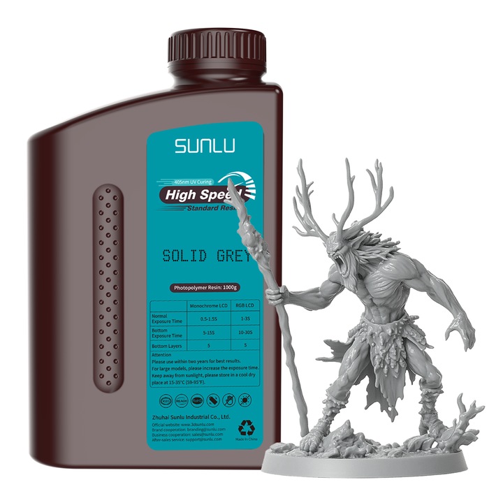 3D смола, Sunlu High Speed Standard, 1 кг, сива, за 3D принтер