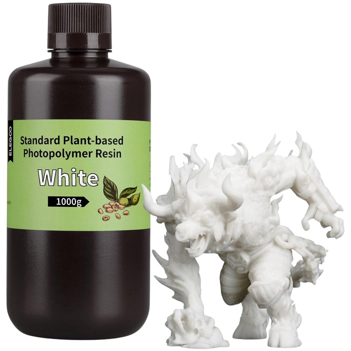 Смола 3D, Elegoo Standard Plant-Based, 1кг, Бяла, за 3D принтер