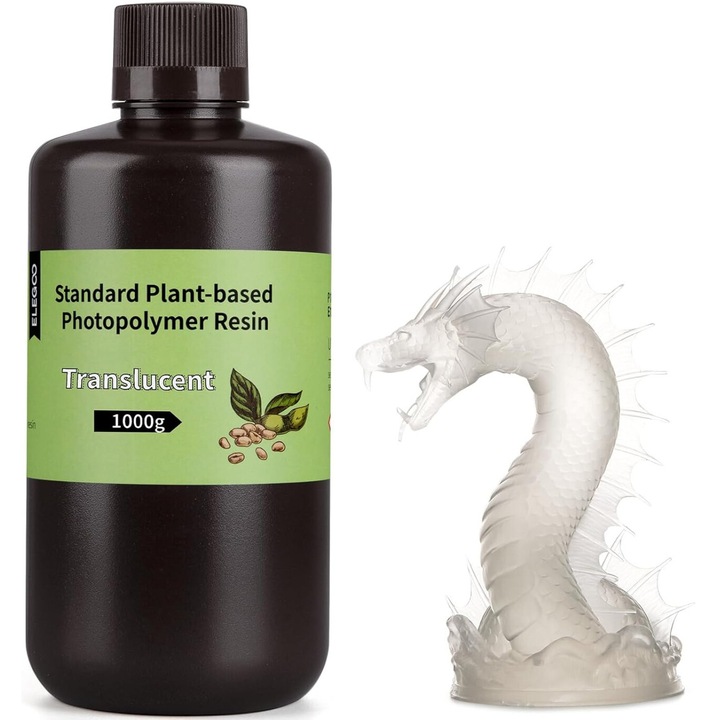 Rasina 3D, Elegoo Standard Plant-Based, 1kg, Translucid, pentru imprimanta 3D