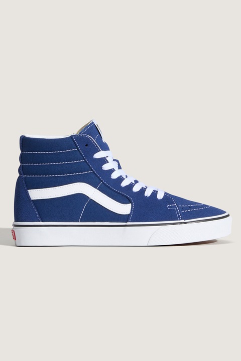 Vans, Tenisi mig-high cu model unisex SK8-Hi, Alb/Albastru inchis