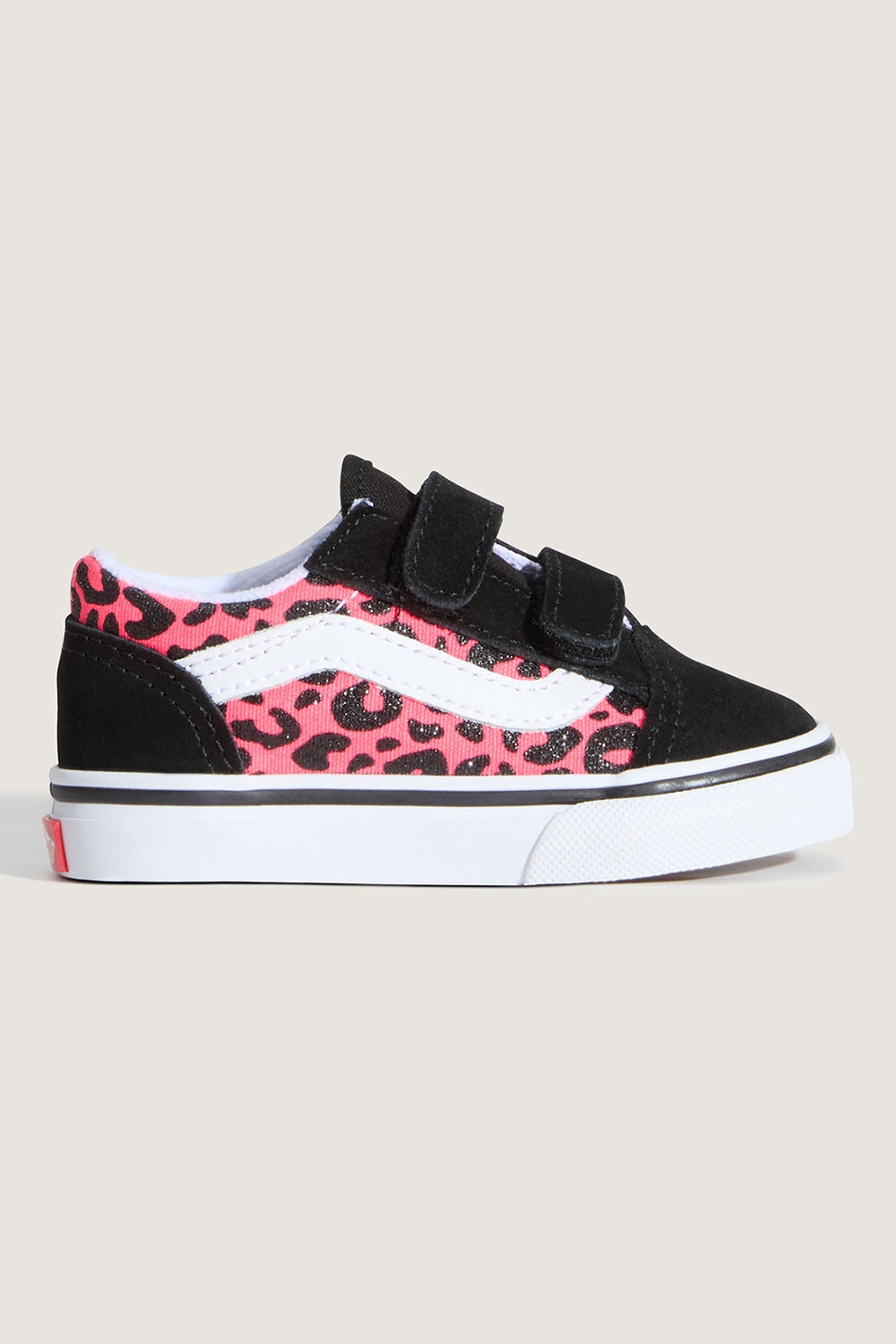 Vans, Tenisi cu animal print Old Skool, Negru, Fucsia, 24 EU
