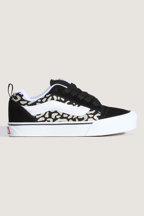 Vans, Tenisi din piele intoarsa cu animal print Knu Skool, Auriu/Negru