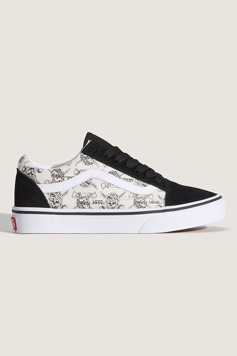 Vans, Кецове Old Skool с принт, Черен/Светло бежово