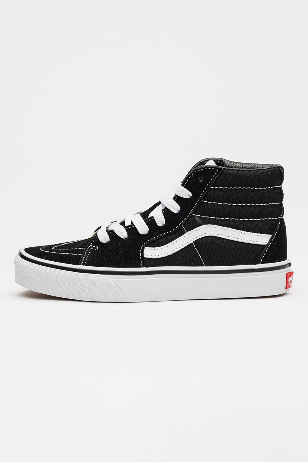 Vans, Tenisi SK8-Hi cu piele intoarsa, Alb, Negru, 38 EU