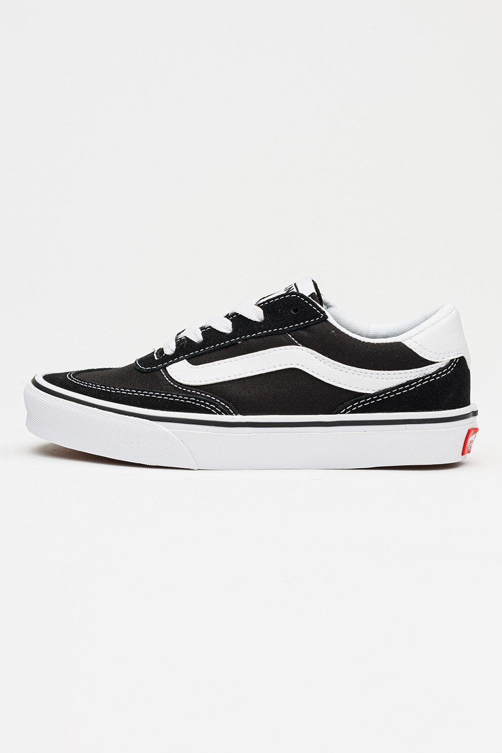 Vans, Tenisi Brooklyn cu piele intoarsa, Alb, Negru, 37 EU