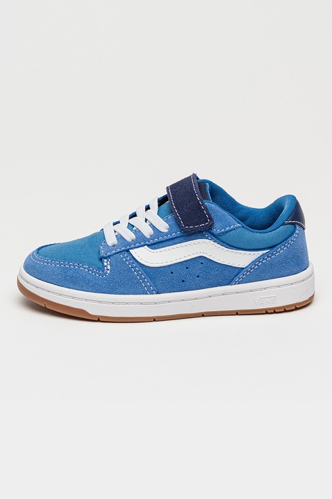Vans, Велурени спортни обувки Ryland с текстил, Пастелносин/Бял