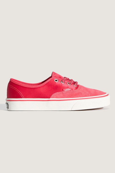 Vans, Pantofi sport Authentic cu insertii din piele intoarsa, Rosu