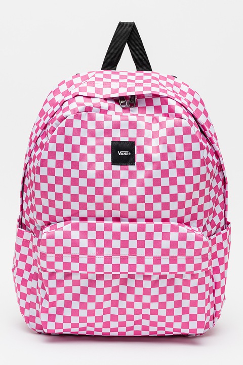 Vans, Rucsac in carouri Old Skool - 22L, Alb, Roz