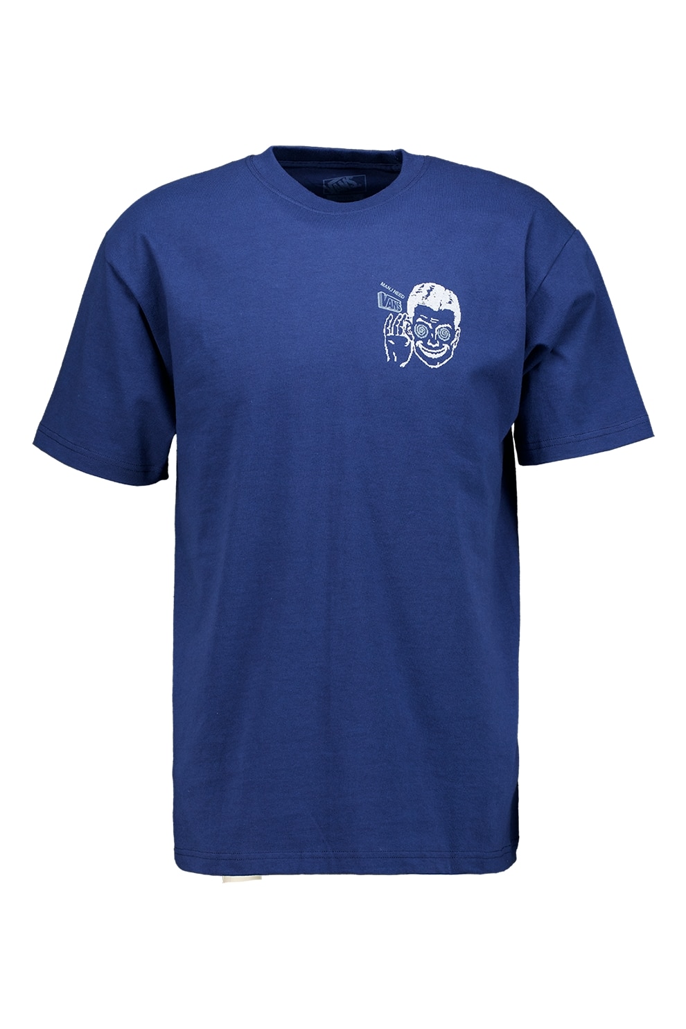 Vans, Tricou cu imprimeu grafic Need, Alb, Albastru indigo, M
