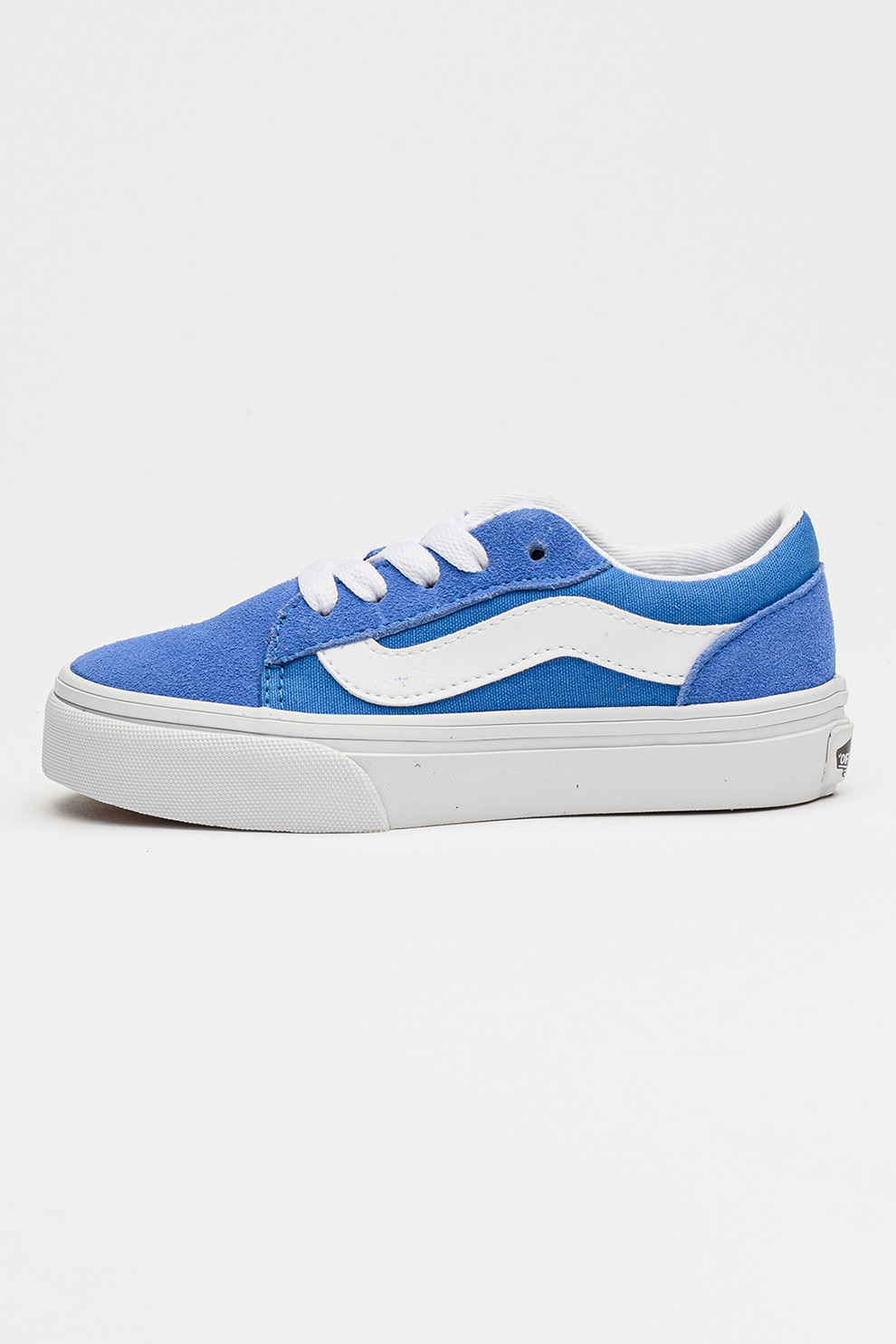Vans, Pantofi sport Vero cu detalii din piele intoarsa, Alb, Albastru royal, 32 EU