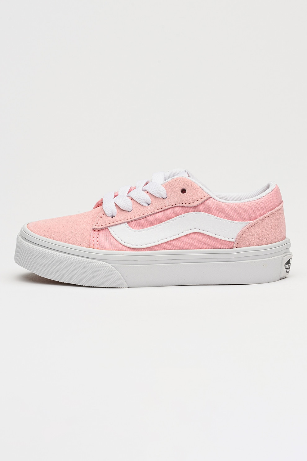 Vans, Pantofi sport cu detalii din piele intoarsa Vero, Alb, Roz deschis, 32 EU