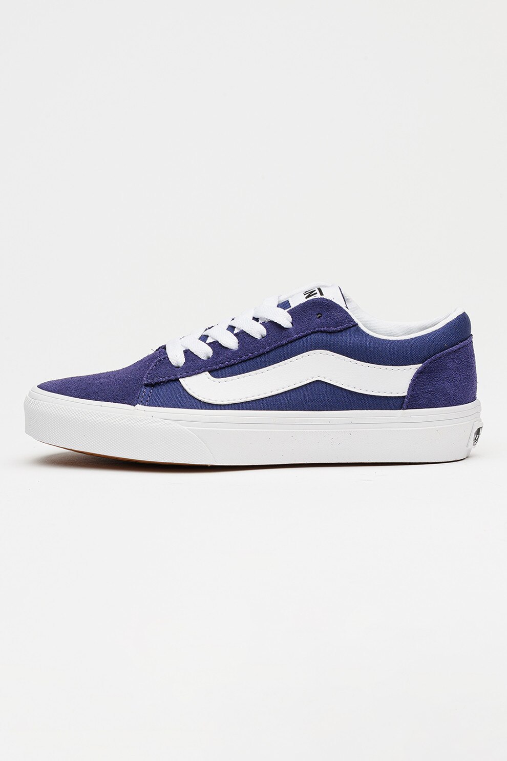 Vans, Pantofi sport Vero cu detalii din piele intoarsa, Alb, Albastru indigo, 38 EU