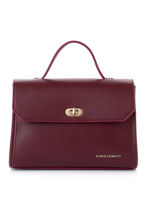 Vince Camuto, Geanta din piele ecologica cu maner si logo, Visiniu