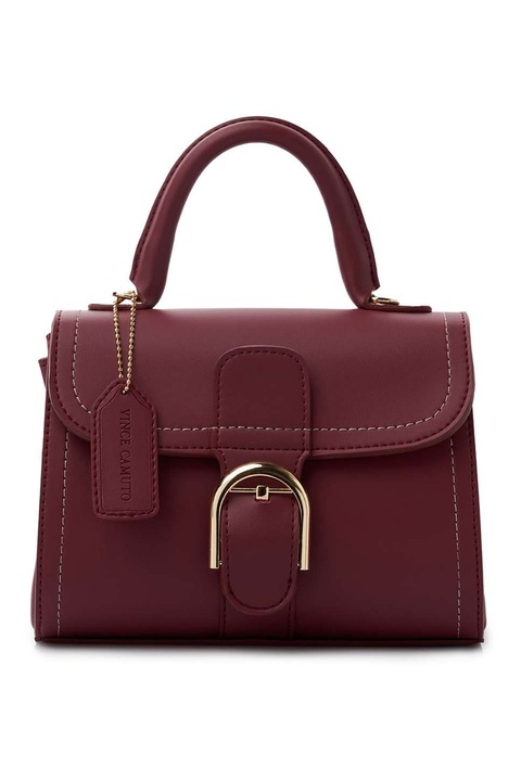 Vince Camuto, Geanta din piele ecologica cu maner si catarama metalica, Visiniu