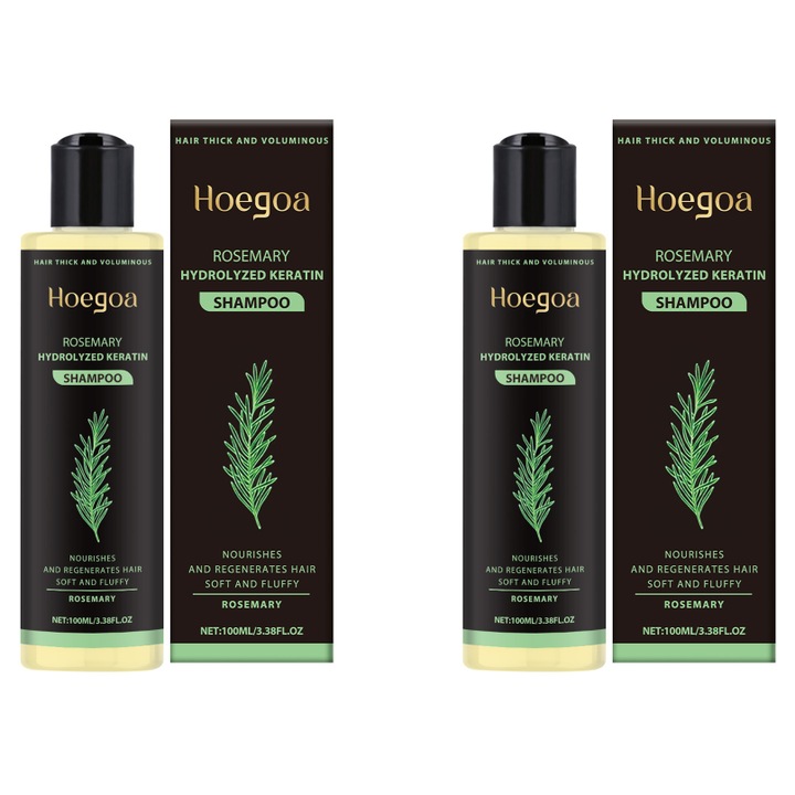 Комплект от 2 бутилки шампоан за коса Hoegoa, 100мл, обемен, контрол на омазняването