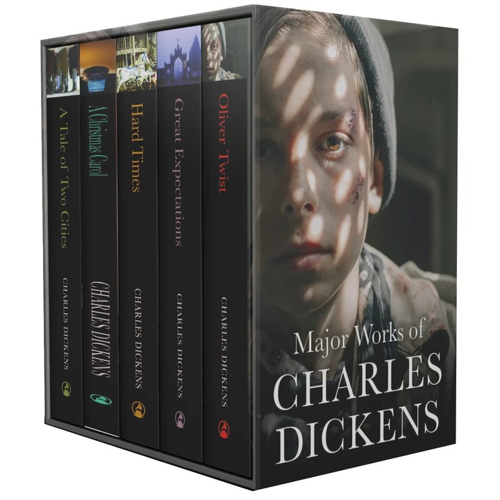 Major Works Of Charles Dickens 5 Books Collection Boxed Set (Great Expectations, A Tale Of Two Cities, A Christmas Carol, Hard Times & Oliver Twist), Charles Dickens - Editura Classic Editions Ltd