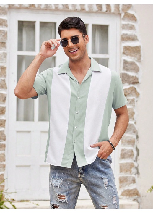 Camasa COSSEN cu nasturi, doua verdefwqdwqf, Verde