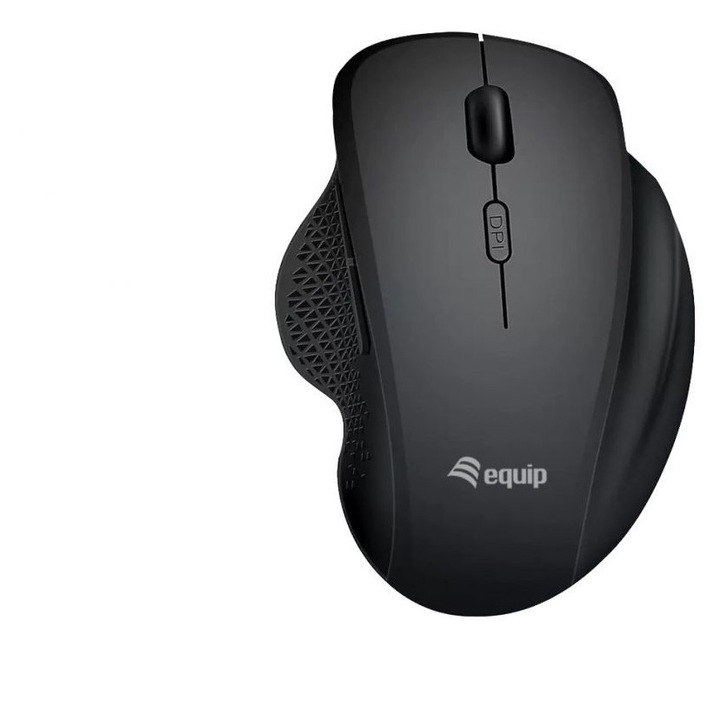 Mouse wireless EQuip, 6 butoane, 2,4GHz/Bluetooth, 1600DPI, negru