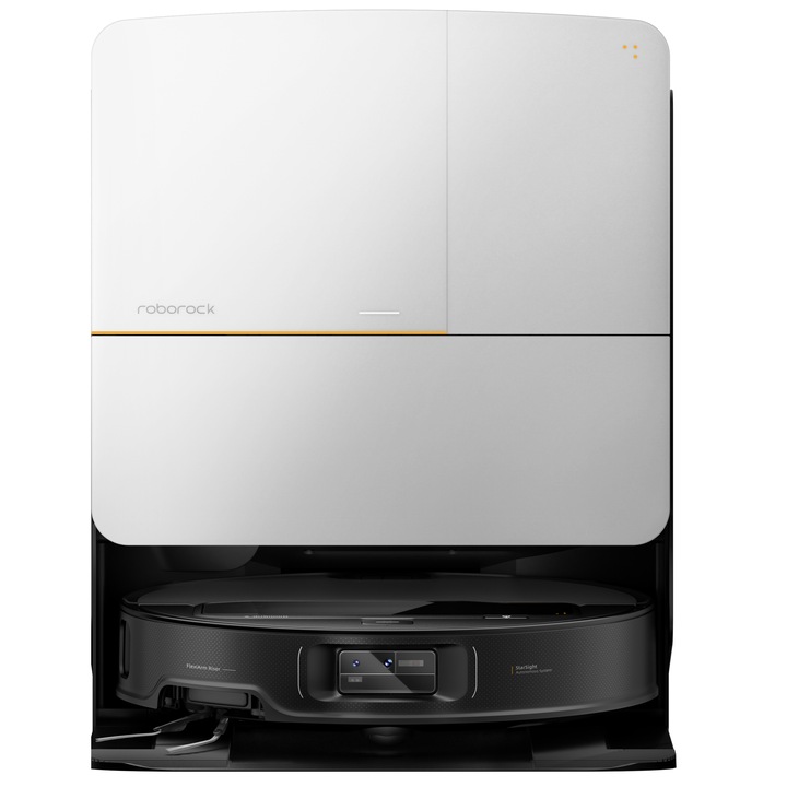 Робот прахосмукачка Roborock Saros Z70 SZ7002-00, Ултра тънък 7.98 см, 22.000 Pa HyperForce всмукателна мощност, Автоматичен препарат, Автоматично премахване на моп, AI навигация, Гласов контрол Alexa/Siri/Google, Сребрист