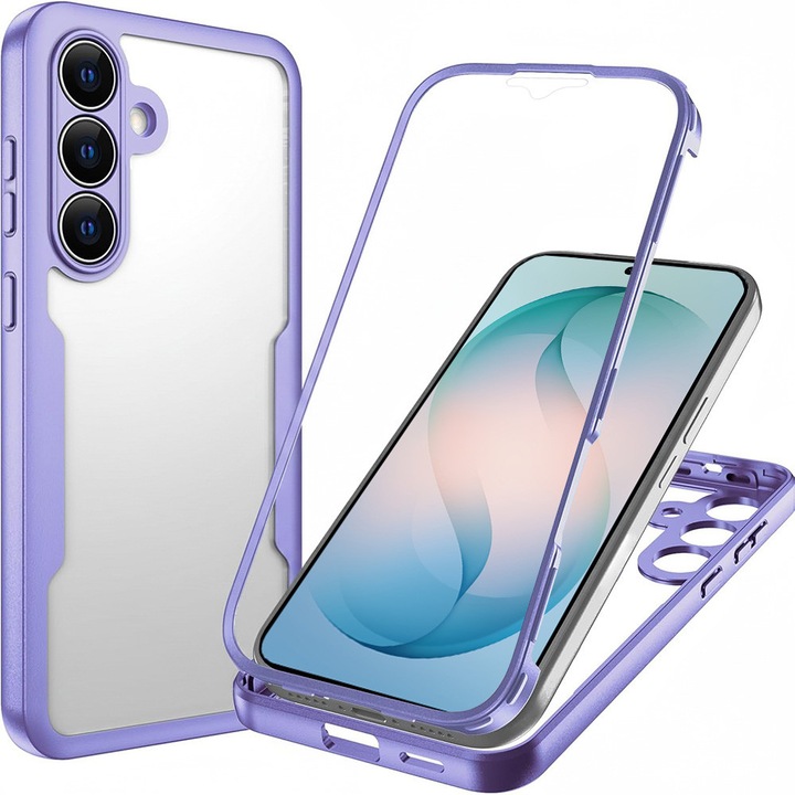 Husă telefon Techsuit 360 Series cu protecție ecran Mov pentru Samsung Galaxy S26 Plus