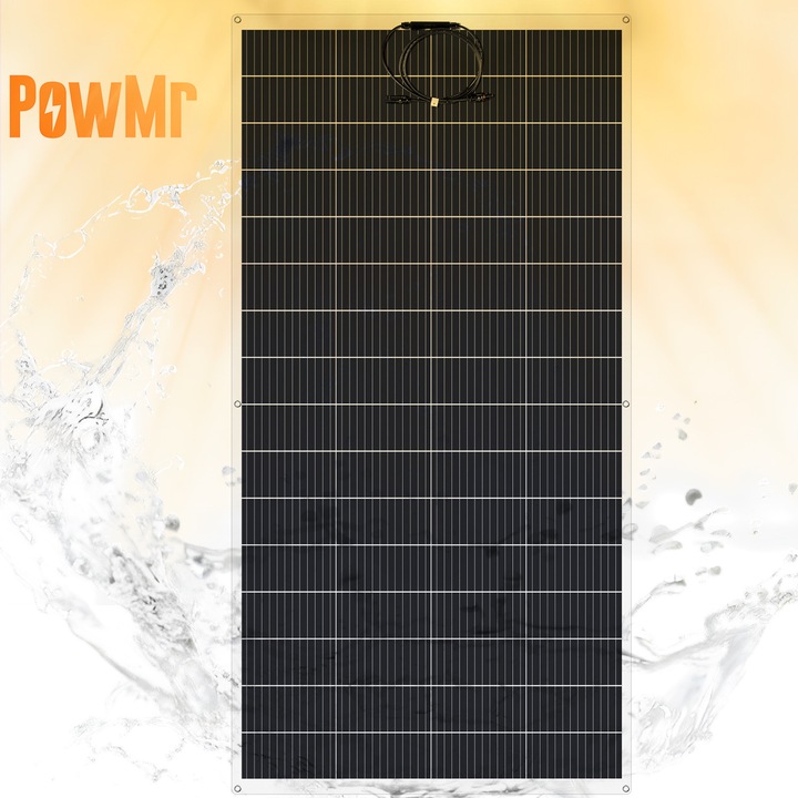 PowMr Solar Фотоволтаичен 300W, 36V Гъвкав Соларен Панел, IP67, Монокристален, 1790*890*2 мм, за Соларна Кабина, Каравана, Къща, Кемпер