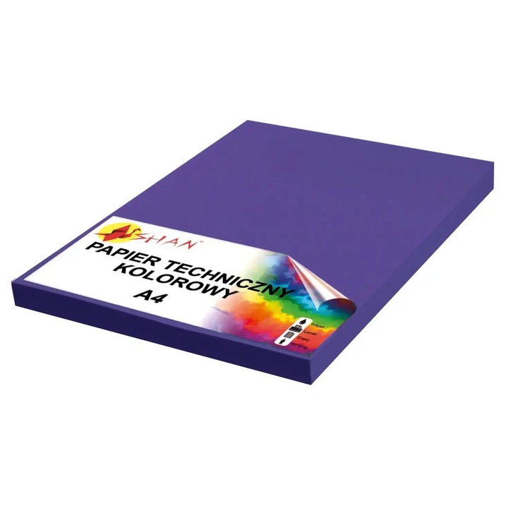 Hartie A4, Shan, 160g, violet indigo, set 50 foi