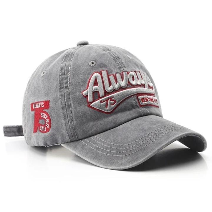 Sapcă de baseball, IZMAEL, AL-30305, gri, dimensiune standard