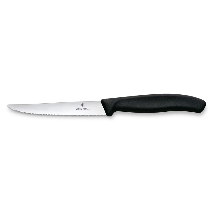 Cutit Bucatarie cu varf ascutit, Inox 11cm Zimzata Victorinox Negru