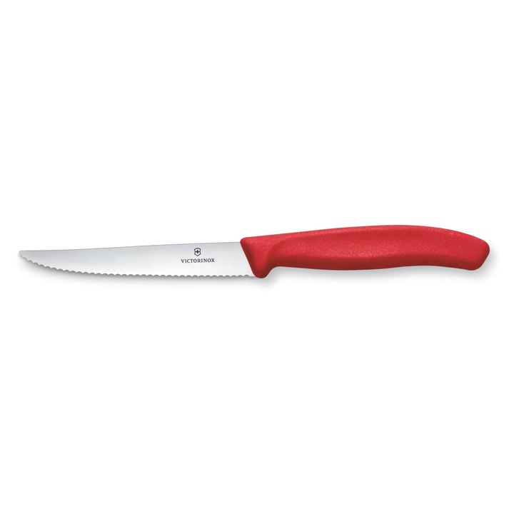 Cutit Bucatarie cu varf ascutit, Inox 11cm Zimzata Victorinox Rosu