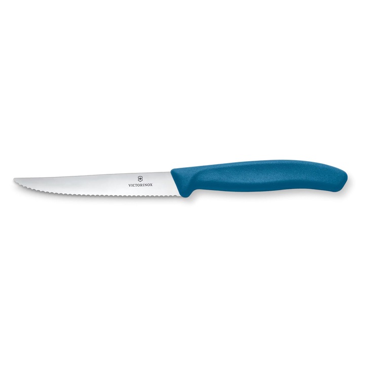 Cutit Bucatarie cu varf ascutit, Inox 11cm Zimzata Victorinox Albastru