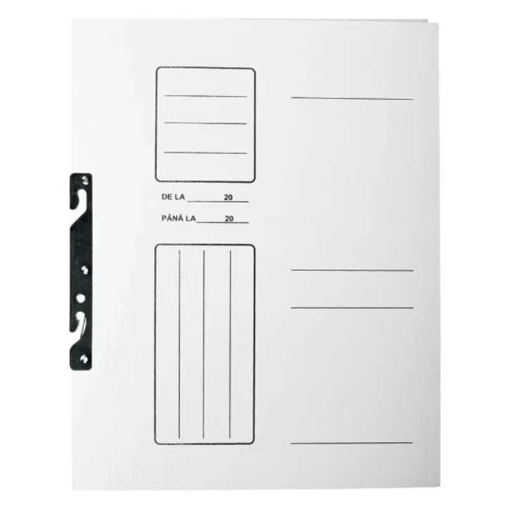 Dosar incopciat 1/1 cu gheara, carton alb, set 20 buc