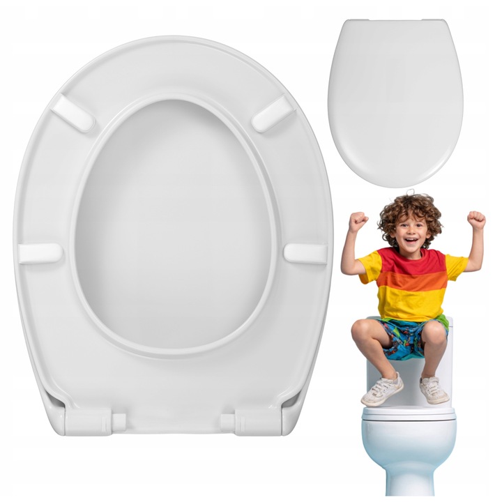 Capac WC, Hamberger, Compatibil Cu Kolo, Cersanit, Roca, Alb, 44x36cm, Inchidere Lenta, Termoplast Ultra-Rezistent, Igiena Maxima, Confortabil, Montaj Simplu