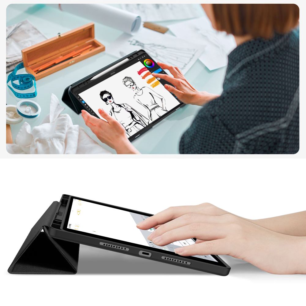 Husa Tech-Protect SmartCase Pen compatibila cu Lenovo Idea Tab Plus, 12.1 inch, Negru