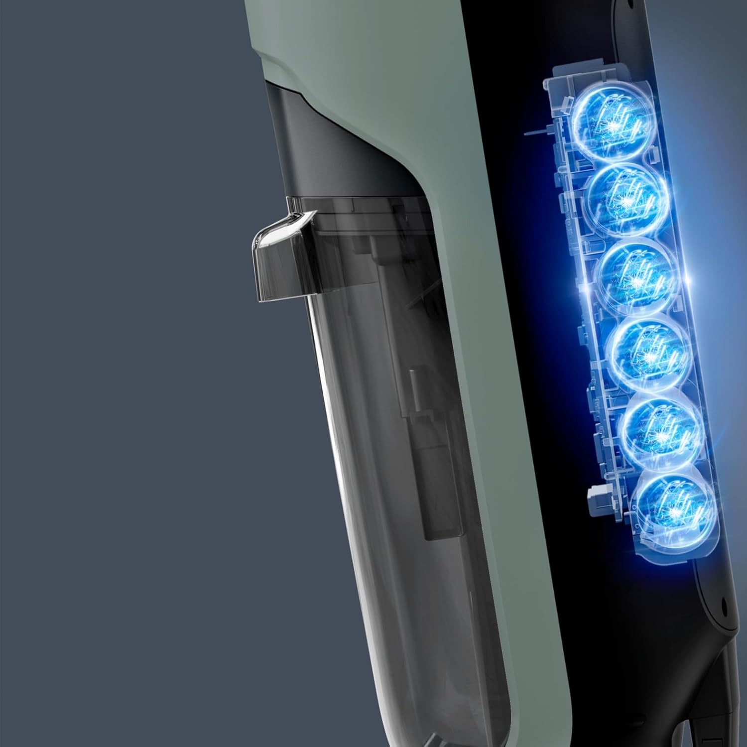 Aspirator vertical fără fir Rowenta X-Clean 2, 120W, autonomie 35 min, capacitate rezervor apă murdare 0.44L, verde/negru