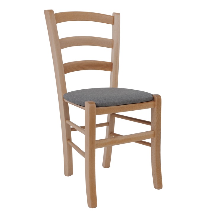 Paesana szék - natúr váz - S21 szövet - világosszürke