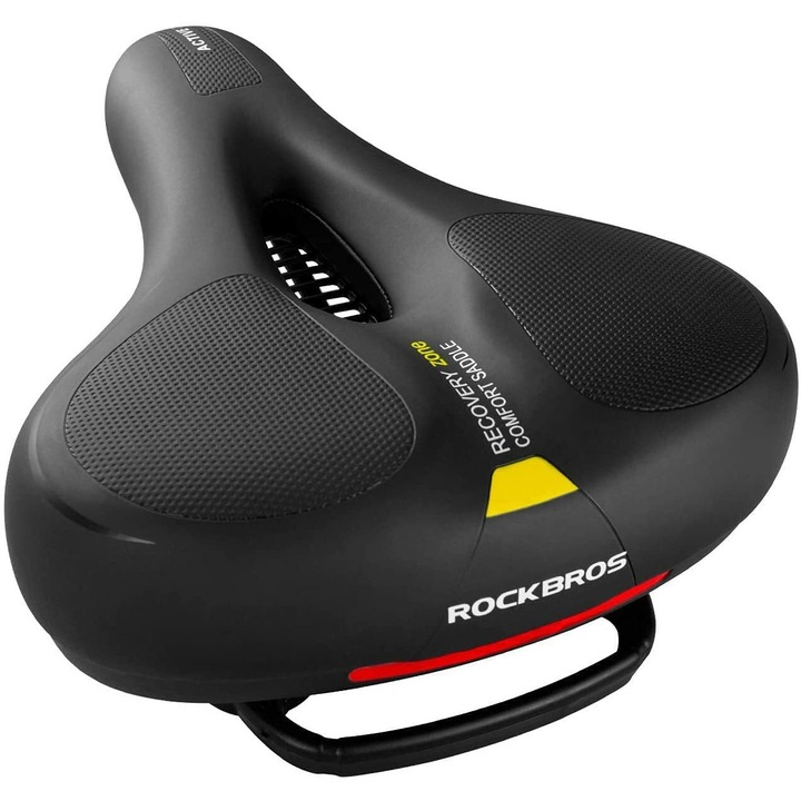 Sa de bicicleta, ROCKBROS, AQ-6090, sa ergonomica confortabila si respiranta, galben