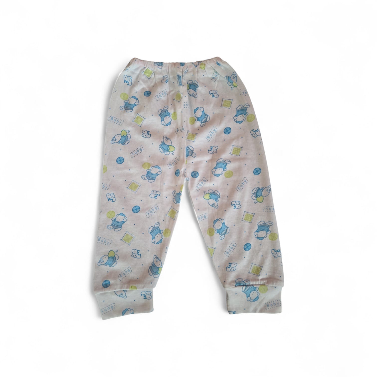 Pantaloni copii - Pantaloni copii, 6-9 luni, Model alb cu ursulet, marerial 100% bumbac