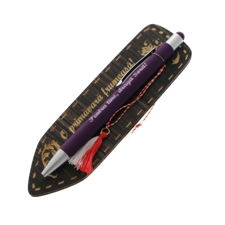 Martisor pentru Sora - Semn de Carte cu Pix Personalizat | Cadou Special 1 Martie