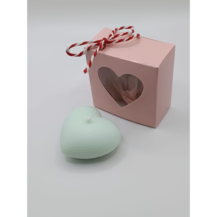 Set martisoare lumanare, figurine din ceara de soia parfumata, roz, 6 bucăți