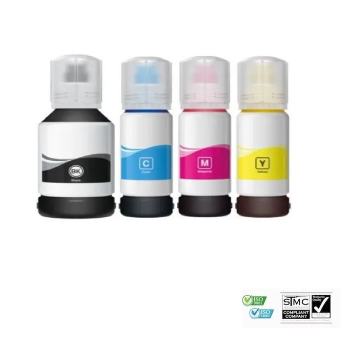 4 db tintapatron készlet, kompatibilis ET-113 ET-113 ET 113 fekete cián sárga magenta, 340 ml, Epson EcoTank ET-16150, 16600, 16650, 5150, 5170, ET-5850, 5880, ET16150, ET16600, ET16650, ET5150, ET5170, ET5850, ET5880, L6190, L6190