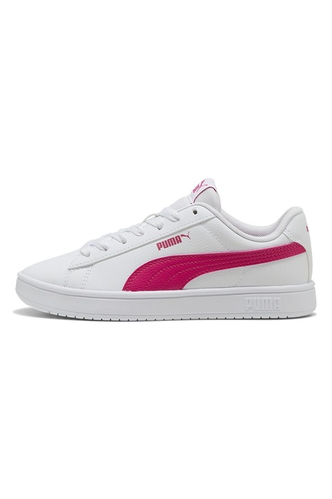 Puma, Pantofi sport Rickie Classic de piele ecologica si material textil, Alb/Fucsia