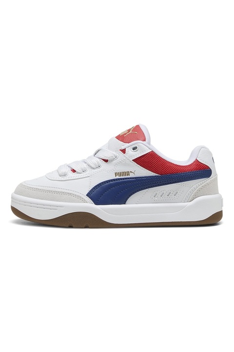 Puma, Pantofi sport low-cut SK8 Park Lifestyle, Rosu/Alb/Albastru inchis