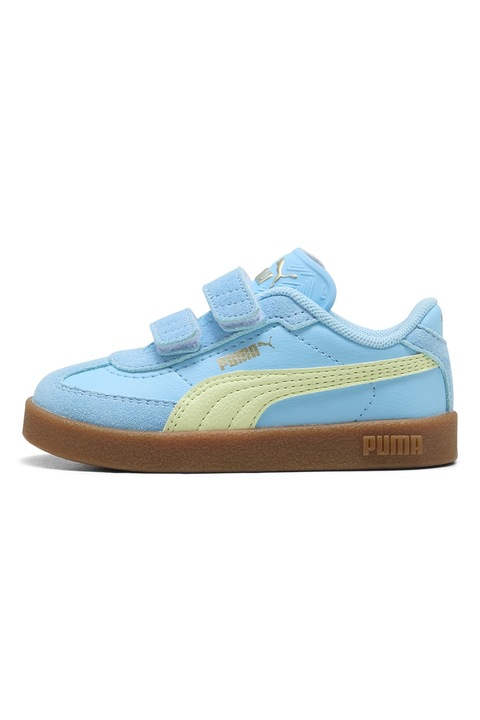 Puma, Pantofi sport Club II Era cu velcro, Galben pal/Albastru deschis neon