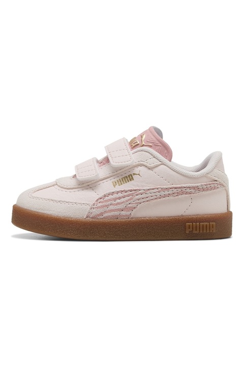 Puma, Pantofi sport Club II Era Exploro V cu garnituri de piele intoarsa, Roz pal