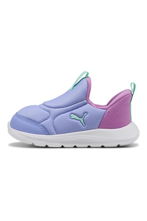 Puma, Pantofi sport Fun Racer 2 Sliptech Inf Intense La Slide, Albastru pastel/Roz/Verde menta