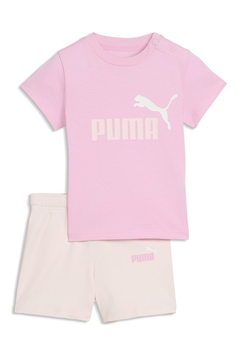 Puma, Set de tricou si pantaloni scurti Minicats, Bej/Roz